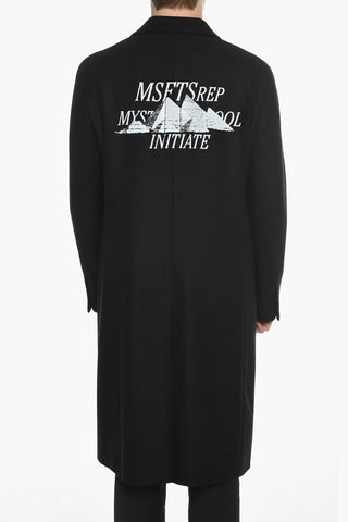 Maxi Cappotto In Misto Lana Con Tasche ad Aletta