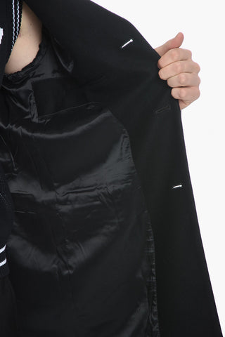 Maxi Cappotto In Misto Lana Con Tasche ad Aletta