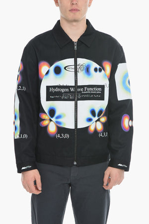 Cotton Twill Jacket HYDROGEN WAVE with Faded Print
