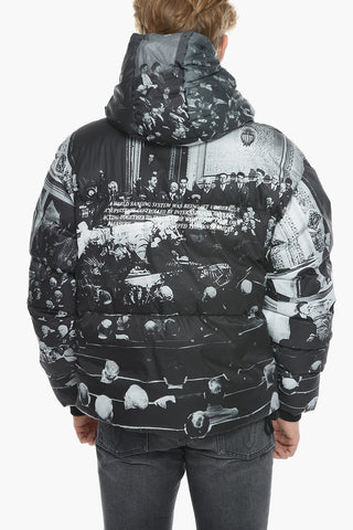 Printed Padded Jacket with Hood