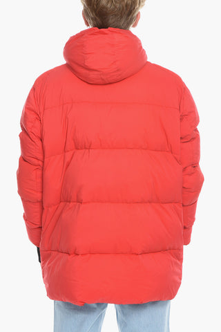 Hooded ARMSTRONG Down Jacket with Hidden Closure
