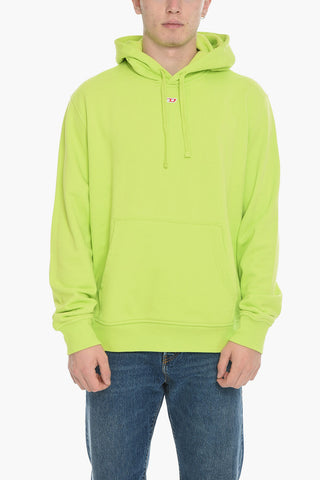 RED TAG Felpa Hoodie S-GINN in Cotone Garzato a Tinta Unita