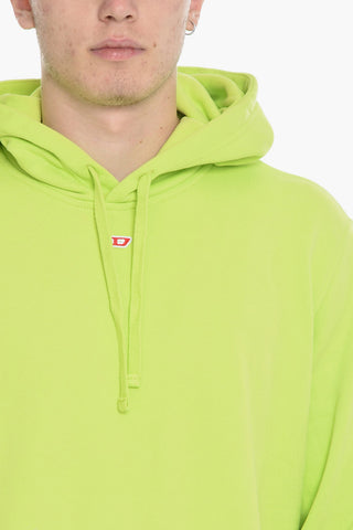 RED TAG Felpa Hoodie S-GINN in Cotone Garzato a Tinta Unita