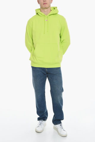 RED TAG Felpa Hoodie S-GINN in Cotone Garzato a Tinta Unita