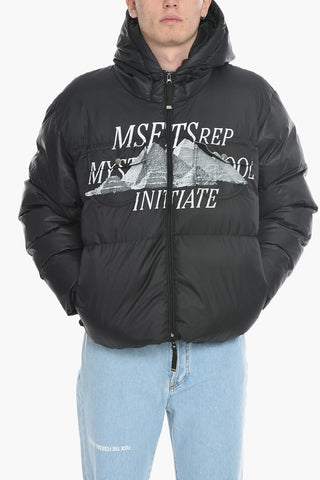 padded MISTERY Jacket with Hood and Print on the Front