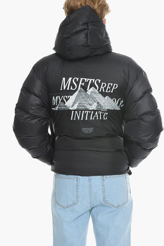 padded MISTERY Jacket with Hood and Print on the Front