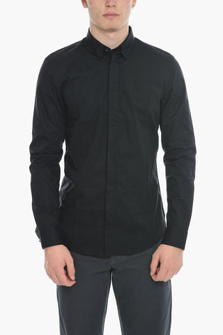 Classic Collar Slim Fit S-NAP Shirt with Hidden Closure