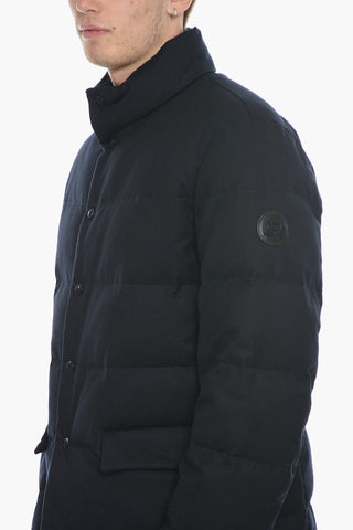 Solid Color LUXE Down Jacket with Front Buttoning