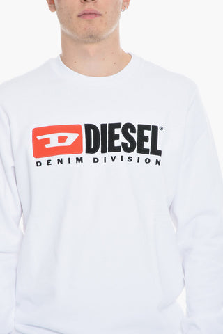 Felpa Girocollo S-GIR-DIVISION in Cotone Garzato con Logo Ricamato