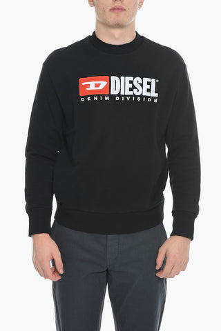 Brushed Cotton S-CREW-DIVISION Crew-neck Sweatshirt with Embroidered Logo