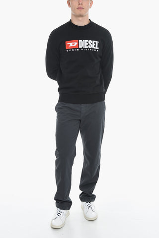 Brushed Cotton S-CREW-DIVISION Crew-neck Sweatshirt with Embroidered Logo