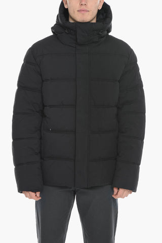 Padded BOW Jacket with Hood and Hidden Closure 