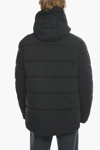 Padded BOW Jacket with Hood and Hidden Closure 