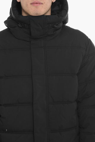 Padded BOW Jacket with Hood and Hidden Closure 