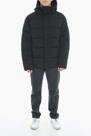 Padded BOW Jacket with Hood and Hidden Closure 