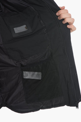 Padded BOW Jacket with Hood and Hidden Closure 