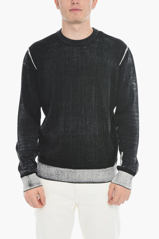Lived-in Effect K-LARENCE Crew-neck Sweater with Ribbed Details