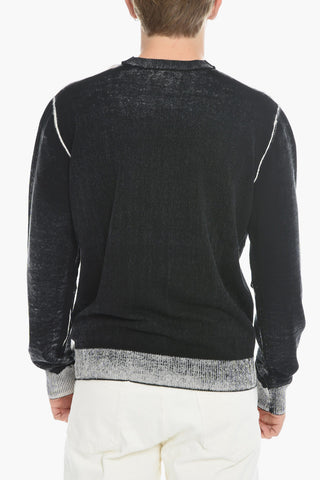 Lived-in Effect K-LARENCE Crew-neck Sweater with Ribbed Details