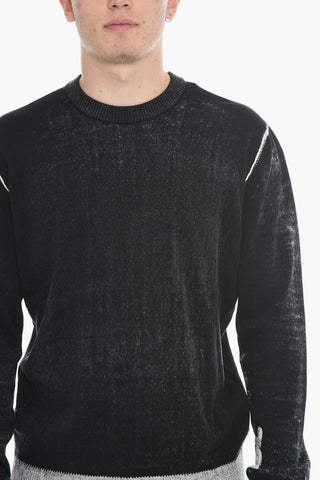 Lived-in Effect K-LARENCE Crew-neck Sweater with Ribbed Details