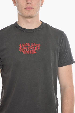 Crew-neck T-DIEGOR-E2 T-Shirt with Contrasting Print