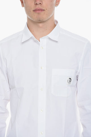 Camicia S-BILL in Cotone con Collo Italiano E taschino