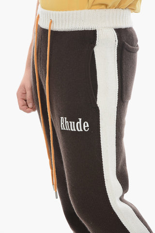 Pantaloni in Lana e Cashmere con Logo Ricamato