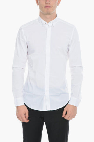 Camicia S-NAP Slim Fit Con Abbottonatura Nascosta e Collo Italiano