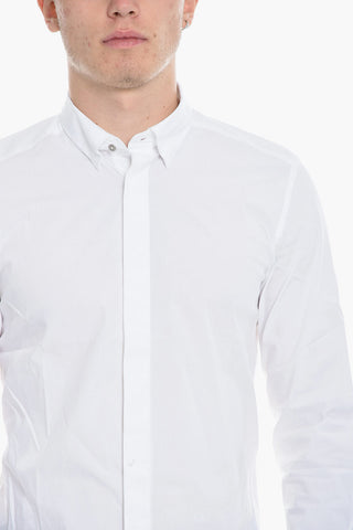 Camicia S-NAP Slim Fit Con Abbottonatura Nascosta e Collo Italiano