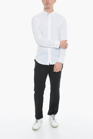 Camicia S-NAP Slim Fit Con Abbottonatura Nascosta e Collo Italiano