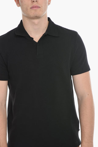 Honeycomb Motif Solid Color TARANTO Polo Shirt