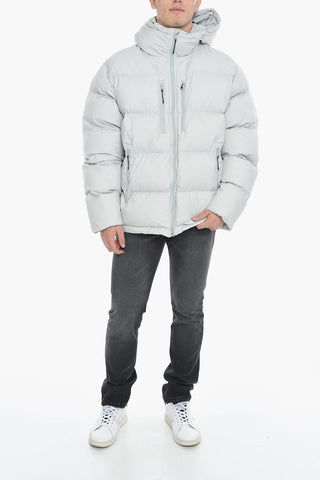 Rip Stop Checked DAVID Padded Jacket with Hood