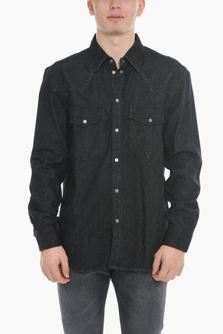 Denim  D-OCEAN  Overshirt with Snap Buttons