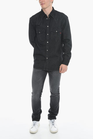 Denim  D-OCEAN  Overshirt with Snap Buttons