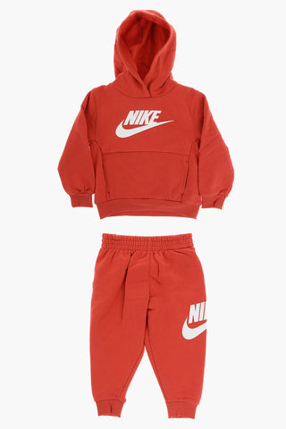 Solid Color Hoodie and Joggers Set with Printed Logo