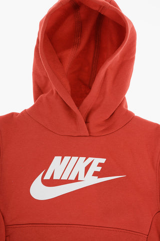 Solid Color Hoodie and Joggers Set with Printed Logo