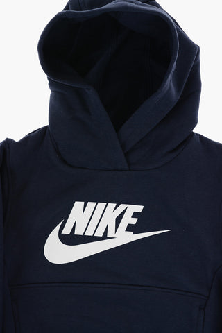 Solid Color Hoodie and Joggers Set with Printed Logo