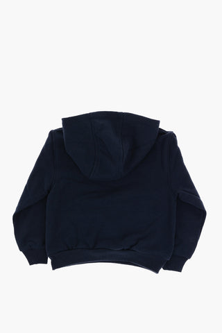 Solid Color Hoodie and Joggers Set with Printed Logo