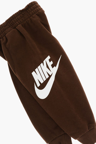 Solid Color Fleeced Cotton Hoodie and Joggers Set
