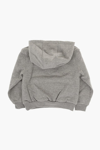 Solid Color Fleeced Cotton Hoodie and Joggers Set