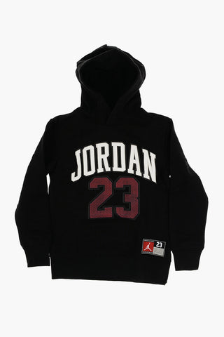 AIR JORDAN Felpa Hoodie in Cotone Felpato con Dettaglio a Contrasto