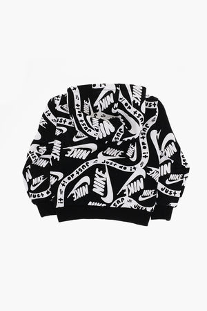 Kapuzenpullover aus Baumwollfleece mit Allover-Logodruck