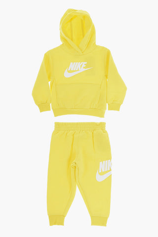 Set Felpa Hoodie e Joggers in Tinta Unita con Logo Stampato