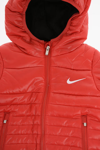 Steppjacke in Uni mit Kapuze