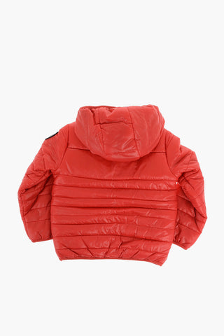 Steppjacke in Uni mit Kapuze
