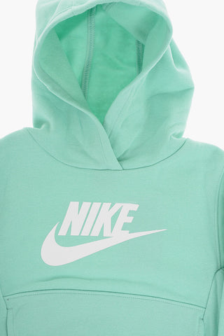 Solid Color Fleeced Cotton Hoodie and Joggers Set