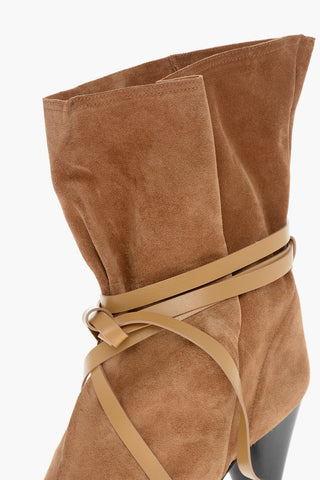 Suede LIDLY Ankle Boots with Cone Heel 10cm