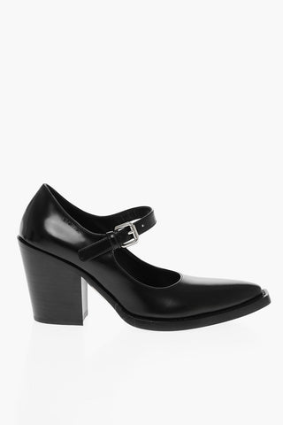 Pumps Mary Jane in Pelle Spazzolata 8cm