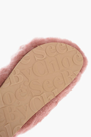 Eco-fur Slides with Embroidered Logo