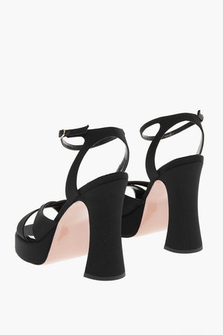 Satin MIRANDA Sandals with Block Heel 12cm