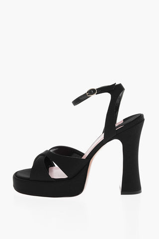 Satin MIRANDA Sandals with Block Heel 12cm